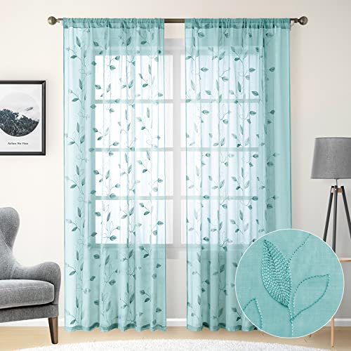 Turquoise Aqua Sheer Curtains