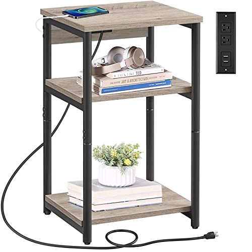TUTOTAK End Table with Charging Station