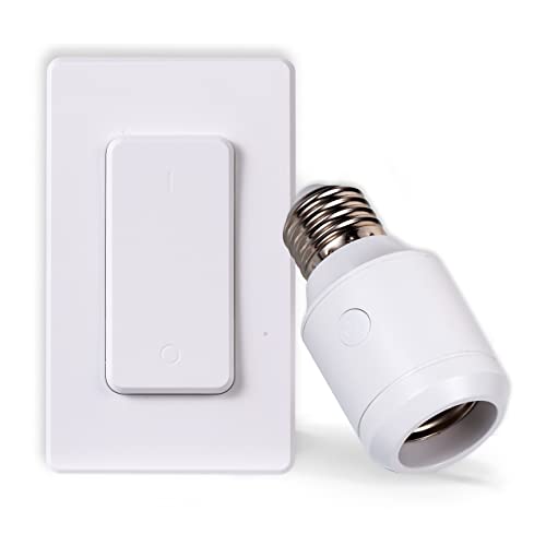 Suraielec Remote Control Light Socket, Wall Mount Switch, E26 E27 Lamp  Socket, No Wiring, 100FT Range, Wireless Light Switch for Lamps, Pull Chain