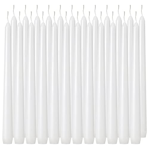 Tuyai 24 Pack Tall White Taper Candles