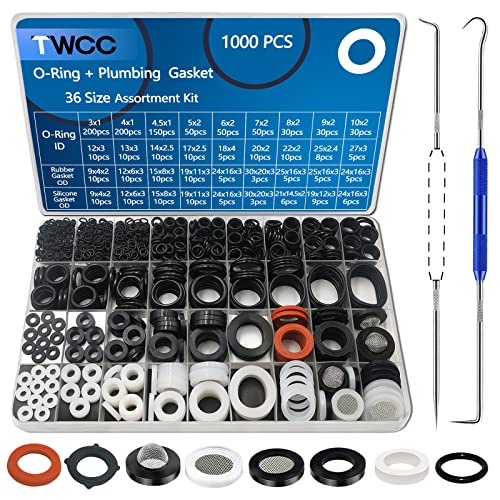 TWCC 1000PCS O Ring and Rubber Washers Kit