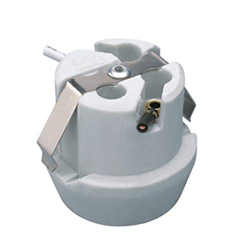 TWDRTDD Porcelain Keyless Socket,Medium Base Porcelain Lamp Holder with Rim and Double Snap In Clip