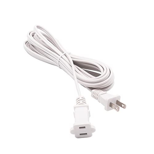 Lpins 15FT White Indoor 2-Prong Extension Cord NEMA 1-15P to 1-15R