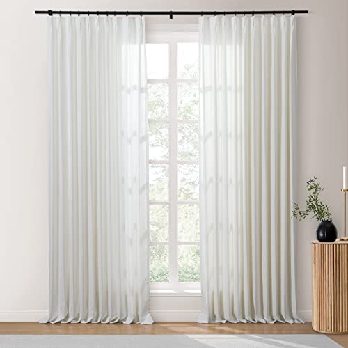 TWOPAGES Natural Linen Pinch Pleated Curtains