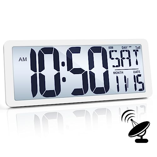TXL 14.2" Backlit Digital Atomic Wall Clock with Date, Temp & Timer