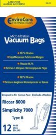 Type B Riccar Vacuum Cleaner Replacement Bag (12 Pack)