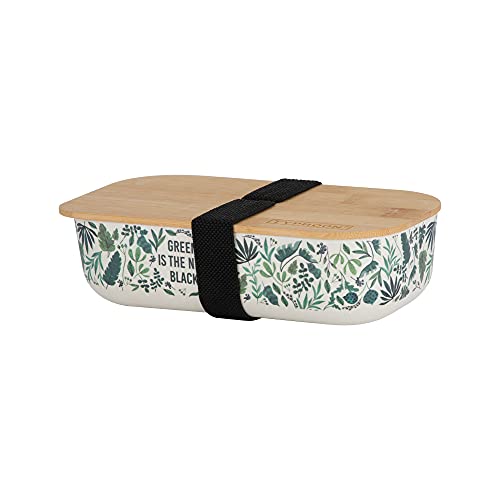 invvni Bento Box Adult for Lunch Box Bamboo Lunch Containers for Adults  Leakproof, Airtight, Bpa Free, White