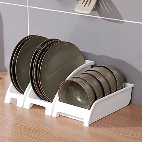Typutomi Dinner Plate Holder, Plastic Kitchen Cabinet Organizer