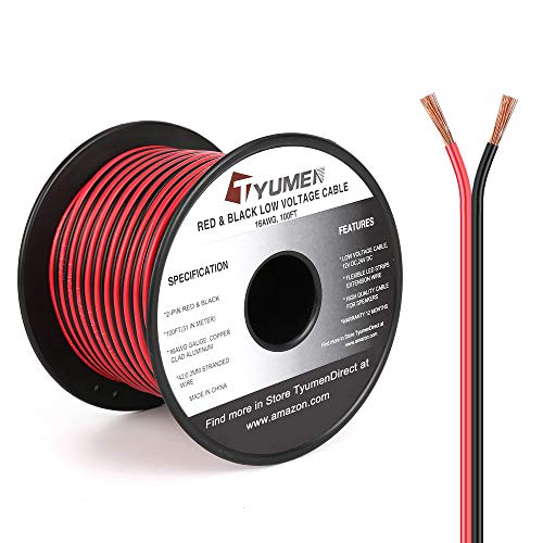 TYUMEN 100FT 16 Gauge LED Strips Extension Wire