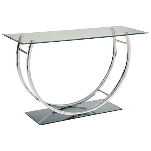 U Shaped Glass Top Console Table
