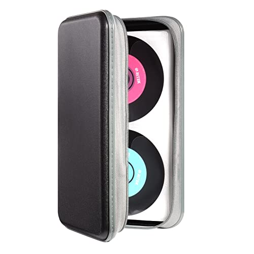 UENTIP CD Case,96 Capacity CD Holder Hard Plastic CD Storage Wallet Protective DVD Case Holder for Car Home Travel (96, black)