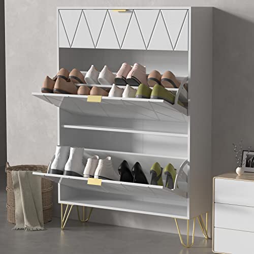 UEV Freestanding Shoe Cabinet Organizer with Drawers