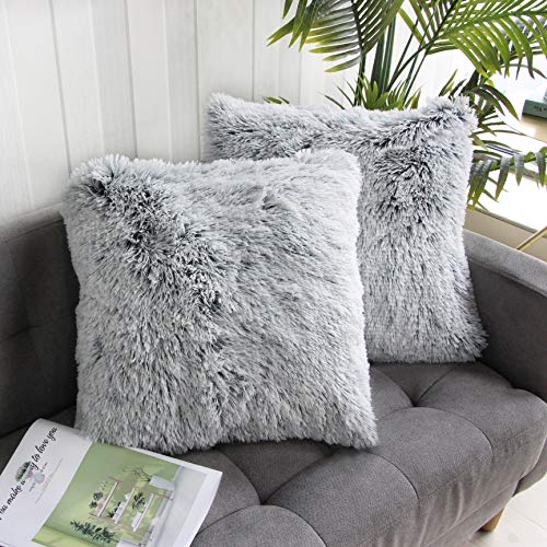Uhomy Faux Fur Throw Pillow Cover Cushion Case - Soft and Luxurious