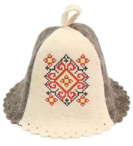 Ukrainian Ornament Sauna Hat