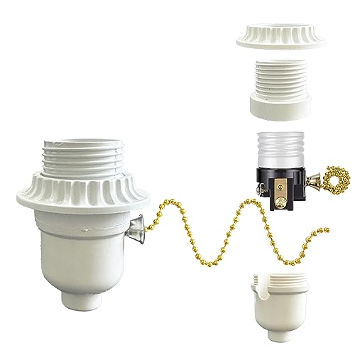 UL Listed E26 Light Bulb Socket Replacement with Pull Chain Switch