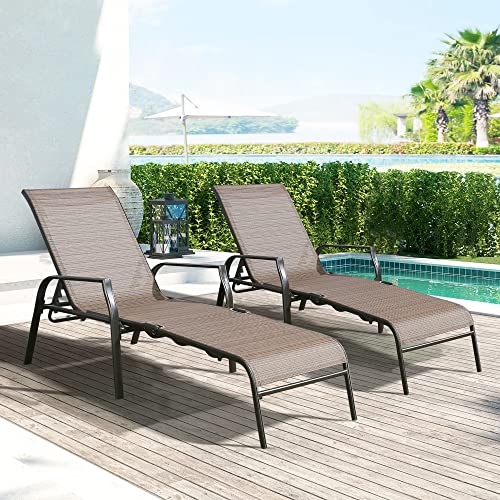 Ulax Furniture Outdoor Chaise Lounge Set of 2