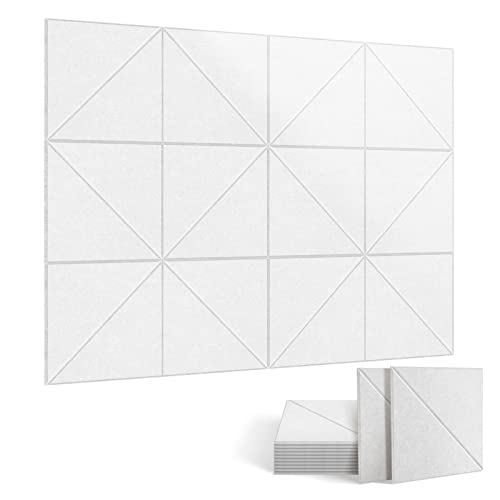 UMIACOUSTICS 12 Pack Diagonal Slot Sound Proof Panels (White)