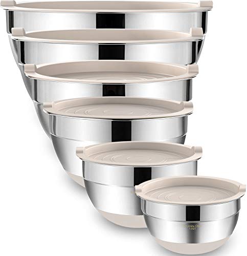 Umite Chef Stainless Steel Mixing Bowls with Airtight Lids