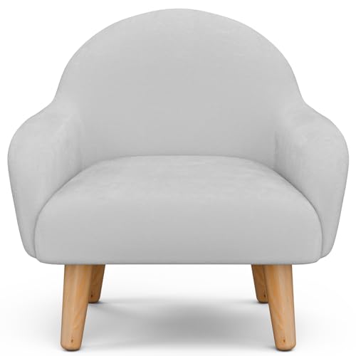 UMOMO Velvet Fabric Kids Armchair, Toddler Sofa/Couch with Wooden Legs, Children Seat for Children Gift (Gray)