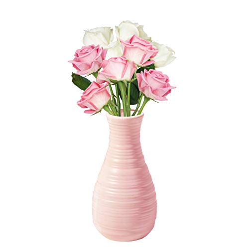 Unbreakable Ceramic Look Plastic Vase for Home Decor