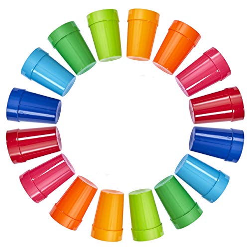 Unbreakable Plastic 10oz Stackable Juice Tumblers - Set of 16 Kids Drinking Cups