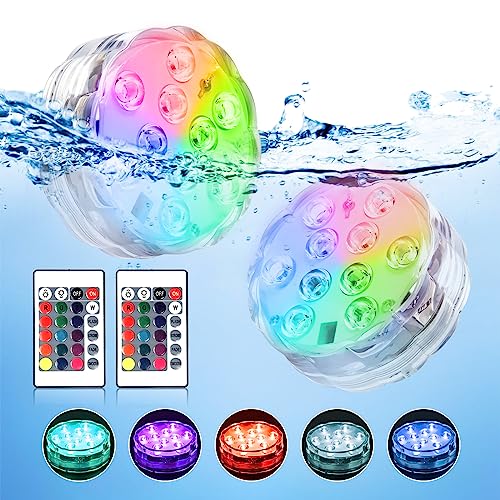 Underwater Submersible LED Lights: Waterproof Battery Operated Remote Control, Wireless LED Lights