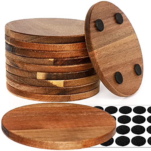 10Pcs Wooden Coasters for Drinks-Natural Wood Drink Coasters Set for  4*4inches