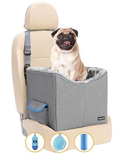 UNICITII Small Dog Car Booster Seat: Elevated Pet Travel Carrier