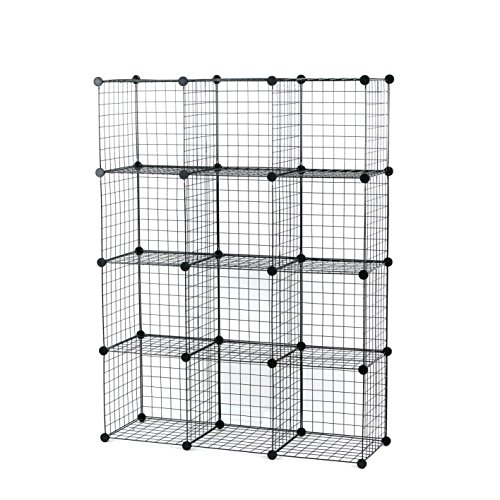 UNICOO - 14 * 14 Inch Big Cube Multi Use DIY 12 Cube Wire Grid Organizer