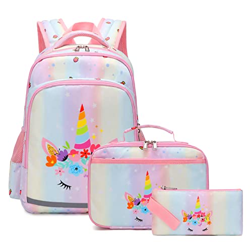 Unicorn Backpack and Lunch Box Set for Girls