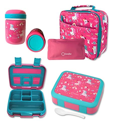 Thermos girls lunch box with handle and zipper plaid green blue pink  9x7x3.5