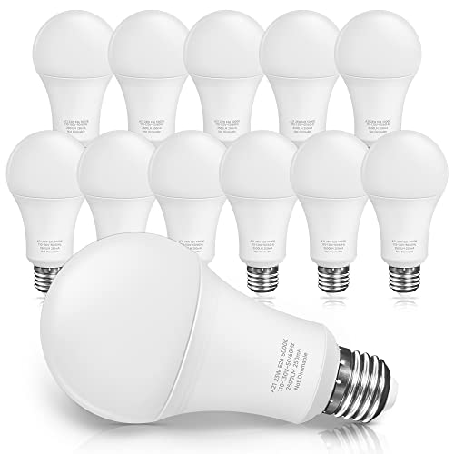 UNILAMP A21 23W Daylight White LED Bulbs, 2500 Lumens, 12-Pack