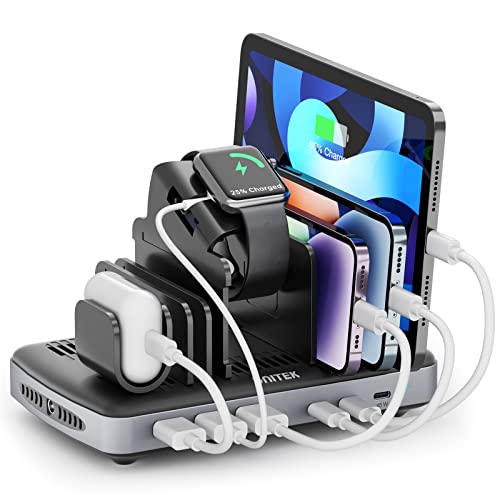 Unitek Charging Station for Multiple Devices - Fast Charge Docking for iPhone, iPad, Samsung, Tablets and More