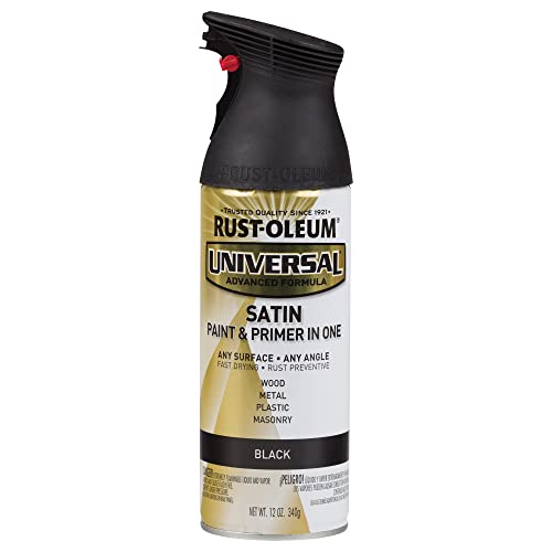 Universal All Surface Spray Paint, 12 oz, Satin Black