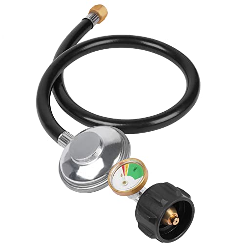 Universal Gas Grill Regulator and Hose with Gauge