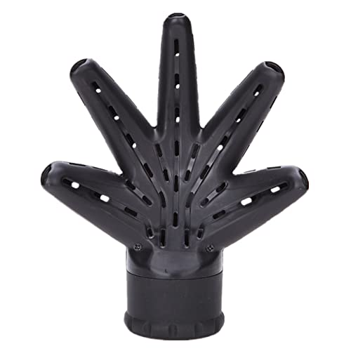 Universal Hair Dryer Diffuser Hand Shape Hair Dryer Hairdressing Salon Curly Hair Style Tools Attachment, Suitable for INNER DIAMETER 4.5-5.5CM/1.7”-2.1“ Round Mouth (Black)