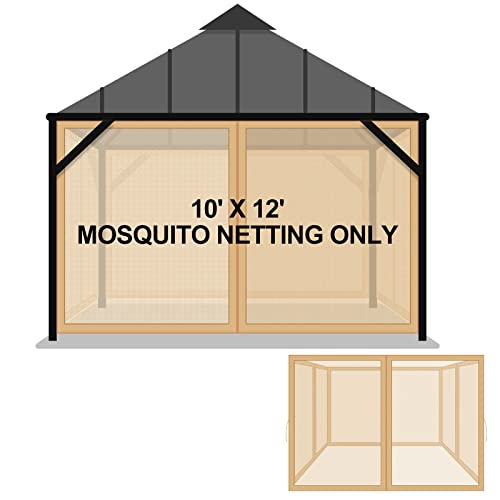 Replacement Mosquito Netting for 10' x 12' Gazebo, Khaki