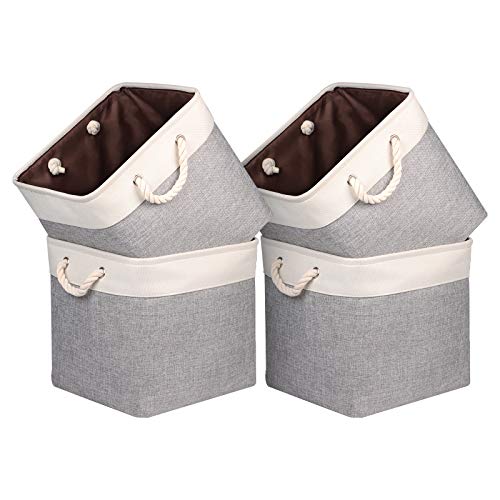 Univivi Foldable Storage Basket Fabric - Grey, 4-Pack