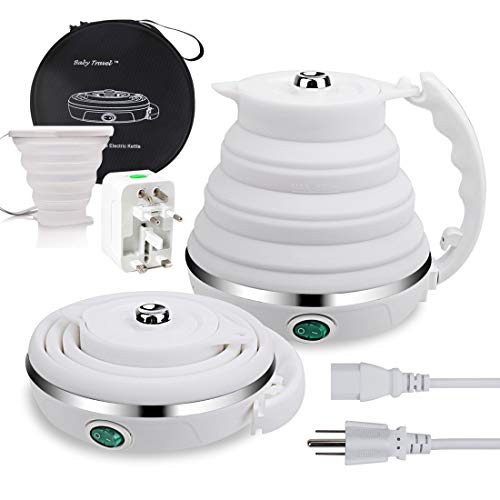 ShineMe Ultrathin Portable Electric Water Kettle, 555ML (White)