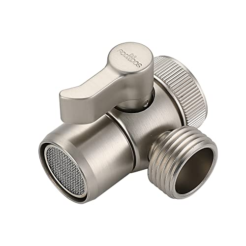 Sodibos Brushed Nickel Handheld Shower & Sink Faucet Diverter Valve