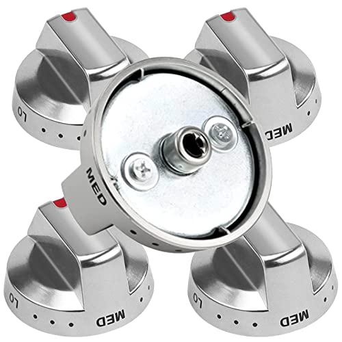 Upgraded DG64-00473A Burner Stove Dial Knob, Stainless Steel (5 Pack)