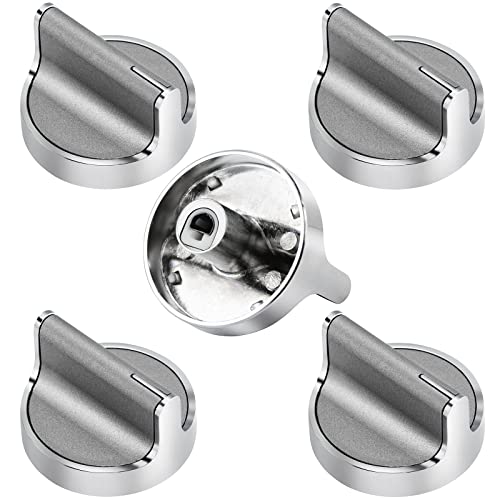 LUXRILIX Stainless Stove Knobs Replacement for Whirlpool Gas Range - 5 Pack