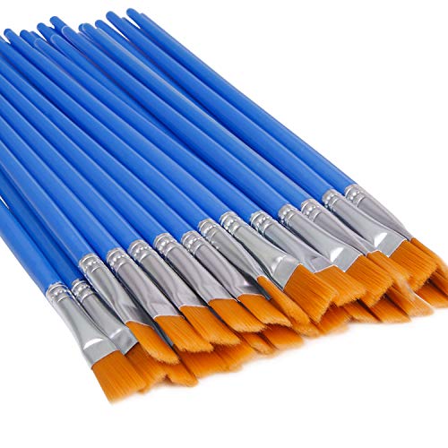 UPINS Flat Paint Brushes, Bulk for Detail Painting