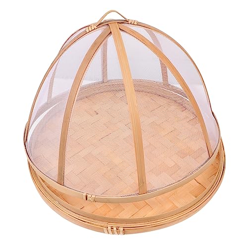 UPKOCH Outdoor Bamboo Food Serving Tent & Storage Basket
