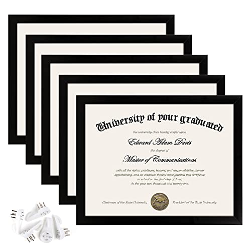 Upsimples 8.5x11 Picture Frame Certificate Document Frame - 5 Pack