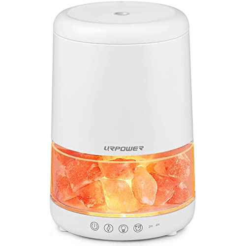 URPOWER 2-in-1 Ultrasonic Essential Oil Diffuser & Himalayan Salt Lamp - Aromatherapy Diffuser Cool Mist Humidifier
