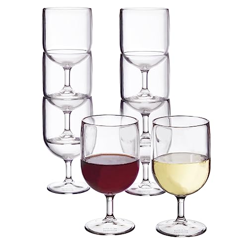 US Acrylic 8oz Plastic Wine Stems | Set of 8