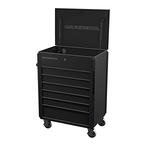 US GENERAL Tool Cabinet/Cart, Black 34 inch Storage Organizer