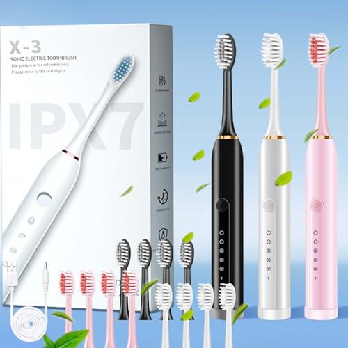 Electric Toothbrush with 4 Brush Heads