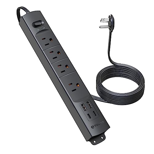 USB-TROND Flat Plug Power Strip with USB Ports: Convenient and Safe Charging Solution